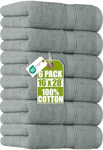 Image of Utopia Towels - Premium Hand Towels - 100% Combed Ring Spun Cotton, Ultra Soft and Highly Absorbent, Extra Large Thick 41 x 71 cm, Hotel & Spa Quality (6-Pack) (Cool Grey)