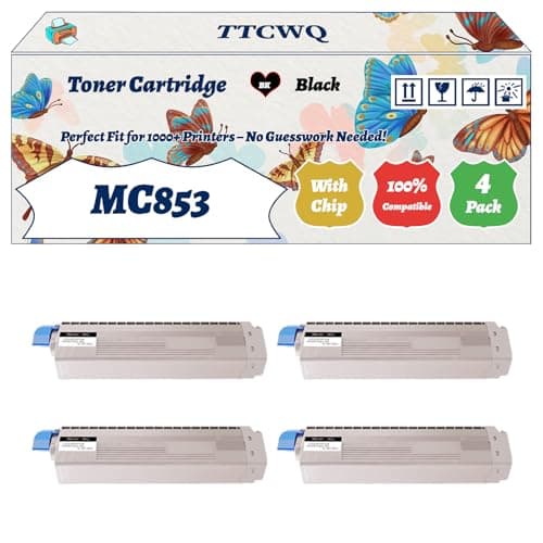 Image of Compatible for Okidata OKI MC853 Toner Cartridge Work for Okidata OKI MC873dnct MC873dnv MC883dntc MC883dnc Printers (4 Pack Black)