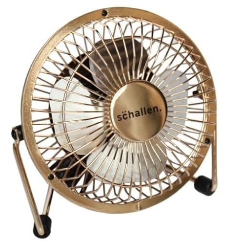 Image of Schallen Mini Portable USB Powered Desktop Office Computer, PC, Mac, Laptop Cooling Desk Table Fan (Champagne Gold)