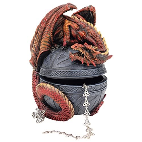 Image of Design Toscano Dragon Protector of the Celtic Orb Sculptural Box, Full Color