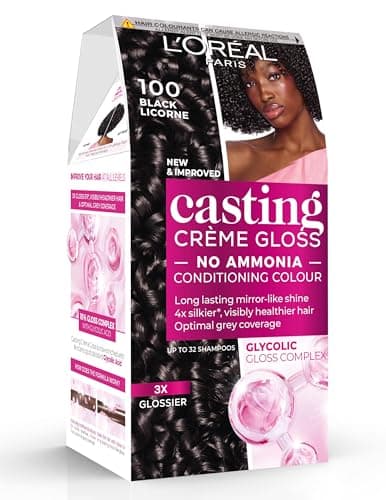 Image of L'Oréal Paris Casting Crème Gloss, Semi-Permanent Hair Dye, Radiant & Natural Colour, No-ammonia, Semi-Permanent Hair Colour Lasts 32 Washes, Shade: 100 Liquorice