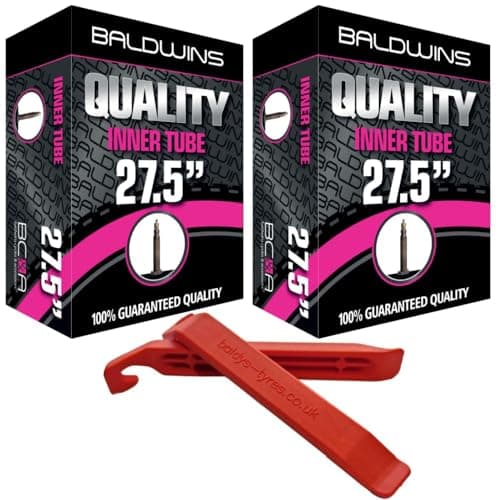 Image of Baldwins Bike Inner Tube 27.5 x 2.20 to 2.40 Presta Valve & BALDY'S TYRE LEVER (Pack of 2)