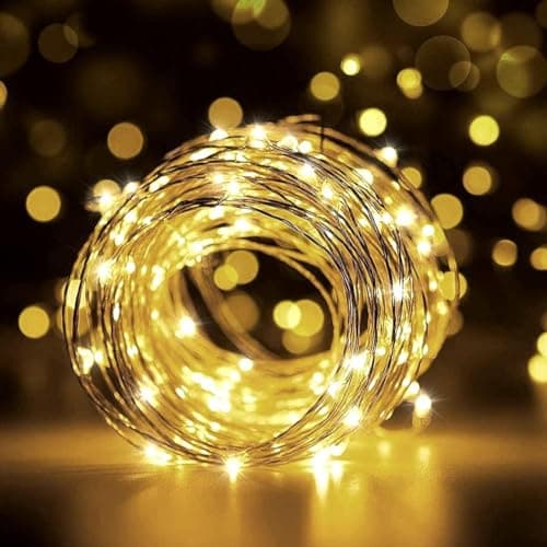 Image of Hoteril Fairy Lights, String Lights,12M 120 Led Lights,USB String Lights, IP65 Waterproof Warm White Fairy Lights Indoor Outdoor for Bedroom,Garden Party,Christmas,Home Decoration (Warm White)
