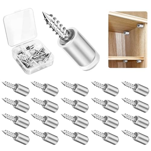 Image of vsshe 20 Pack Shelf Brackets, Shelf Holder with Rubber Protection, Shelfs Brackets, Shelfs Pins, Cabinets Floor Holder for Kitchen Cabinet, Bookcase, Cabinets, Furniture Cabinet