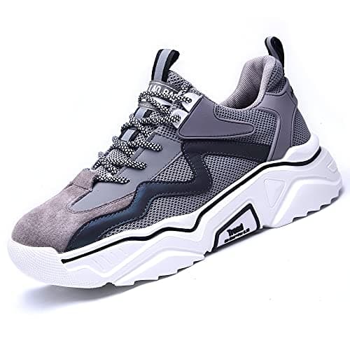 Image of Annvia Safety Shoes for Women Lightweight Steel Toe Cap Trainers Men Safety Trainers Breathable Ladies Safety Boots Non Slip Work Shoes Size 3 Grey