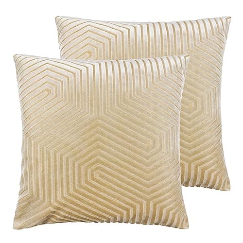 Image of Paoletti Evoke Cut Velvet Polyester Filled Cushion - Twin Pack