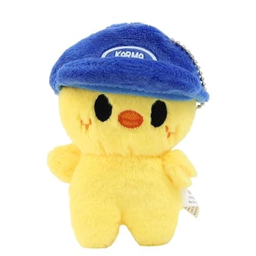Image of Huipalon Little Yellow Chick Keychain 12cm Soft Animal Plush Bag Charms with Blue Hat Cute Animal Figures Keychain Pendant Yellow Chick Plush Keyring for Fans Boys Girls