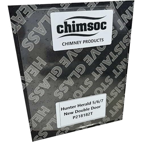Image of Chimsoc Replacement Stove Glass - Hunter Herald 5/6/7 (New) Double Door (218mm x 182mm Cut Corners)