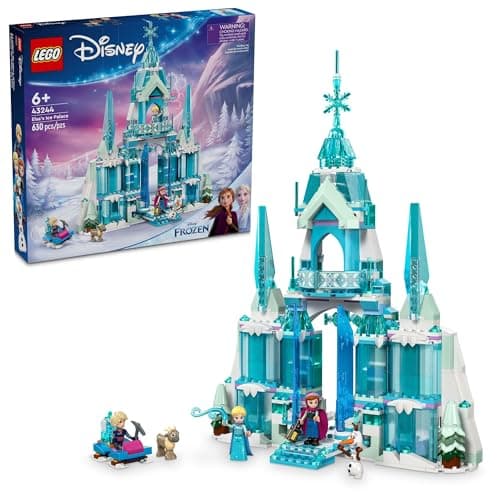 Image of LEGO Disney Frozen Elsa’s Ice Palace Building Set for Kids, Princess Castle with Anna and Elsa Mini-Doll Figures, Disney Princess Toy Gift Idea for Girls, Boys and Movie Fans Ages 6 and Up, 43244