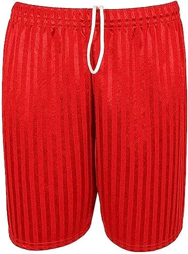 Image of reshmena® Mens Football Shorts Sportswear Athletic Shorts Men Womens Teenager Running Gym Sports Fitness Shadow Stripe Lightweight Breathable Sports Shorts Red Small
