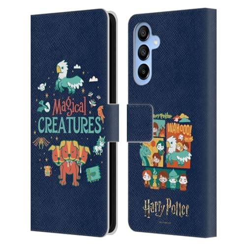 Image of Head Case Designs Officially Licensed Harry Potter Magical Creatures Deathly Hallows I Leather Wallet Case Compatible With Samsung Galaxy A16 5G