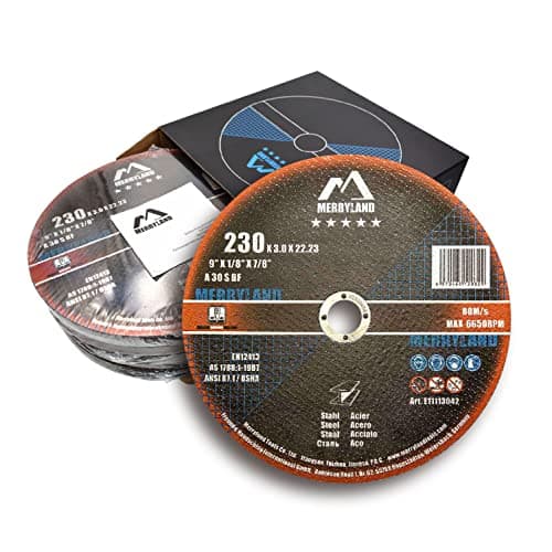 Image of Merryland Cutting Disc 230 Metal for Angle Grinder, 230 X 3.0 X 22.23 mm Cutting Wheel 25 Pieces, Steel Iron 9 inch Type 41, Expert-Line E11113042