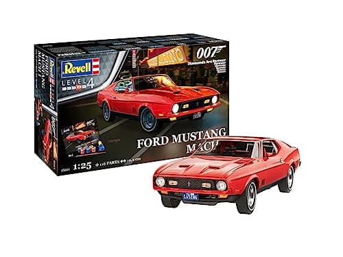 Image of Revell Gift Set 05664 James Bond 007 Diamonds Are Forever, Ford Mustang Mach 1, 1:25 Scale Unbuilt Plastic Model Kit, With Accessories & Poster