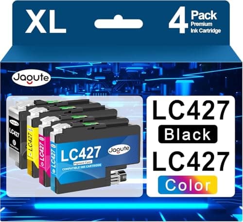 Image of Jagute 4 Pack LC427 Ink Cartridges Compatible with Brother LC427 LC427XL Ink Cartridges Black and Colour Multipack for Brother MFC-J5955DW MFC-J6955DW MFC-J6957DW MFC-J6959DW HL-J6010DW Printers