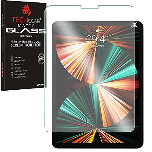 Image of TECHGEAR Anti-Glare Screen Protector for iPad Pro 12.9" 2022 2021 2020 2018, MATTE GLASS Edition Tempered Glass Screen Protector Guard Compatible with Apple iPad Pro 12.9 inch 3rd 4th 5th 6th Gen
