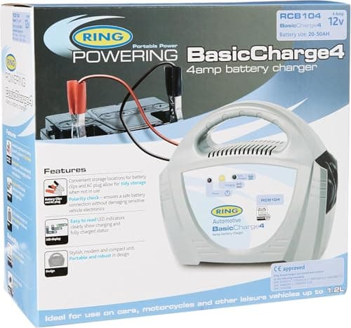 Image of RING 4A Manual Battery Charger - Suitable for Vehicles up to 1.2L