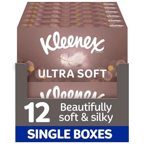 Image of Kleenex Ultra Soft Facial Tissues - Pack of 12 Boxes - Our Softest Tissue - Supremely Soft and Silky Designed with Luxury in Mind