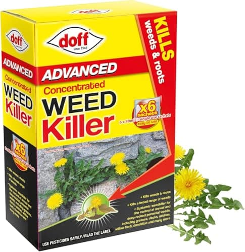 Image of Doff Advance Concentrated Weedkiller 6 x 80ml – Glyphosate Weed & Root Killer Sachets, Fast-Acting Garden Weed Control for Paths, Patios & Lawns