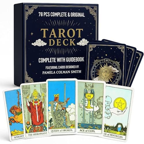 Image of SOL 78pcs Complete Original Tarot Card Deck and Guide Book, For Beginners Set or Experienced Users, Vintage-style with Meanings on Them, Great for Spiritual Readings, Divination and Fortune-Telling