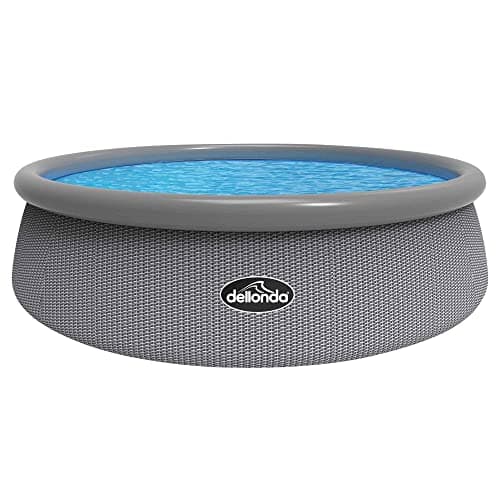 Image of Dellonda 15ft Inflatable Swimming Pool Round with Filter Pump - Grey Rattan - DL18