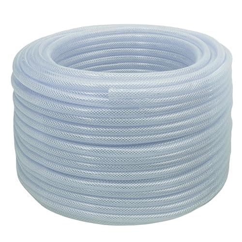 Image of clear pvc braided hose,food grade/oil/water/fuel reinforced pipe,tube 12.5mm 1/2" (5m)
