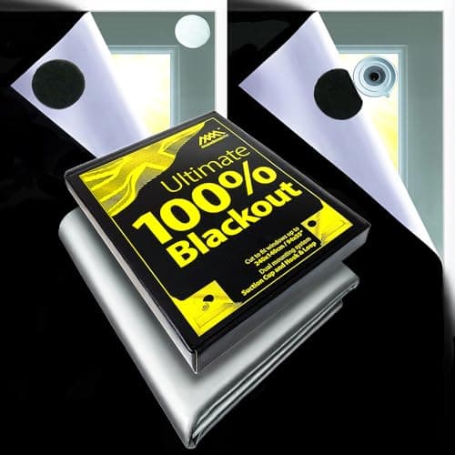 Image of MaximoLife® Ultimate 100% Blackout Blind | Fits Any Size/Shape Window | Unique Cutting Grid Easier Cut-to-Size | Industrial-Grade Suction Grip | Heat & Cold Resistant Hook & Loop | No Drill Stick On