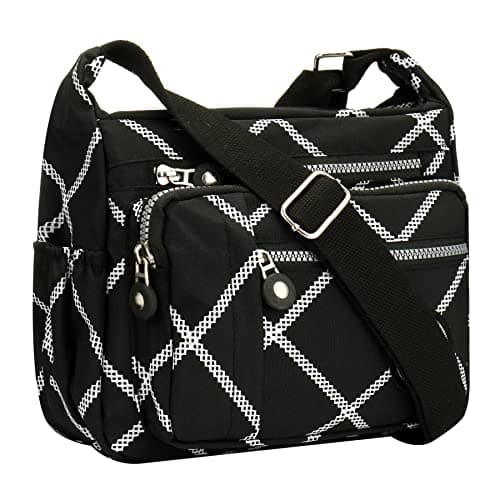 Image of YYW Womens Multi Pocket Casual Cross Body Bag Travel Bag Messenger Handbag for Shopping Hiking Daily Use (Camo black)