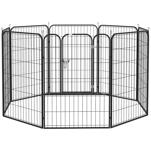 Image of PawHut Dog Pen 8 Panels Puppy Pen Heavy Duty Pet Playpen for Indoor Outdoor for Dogs, Rabbits, Ducks 100cm High