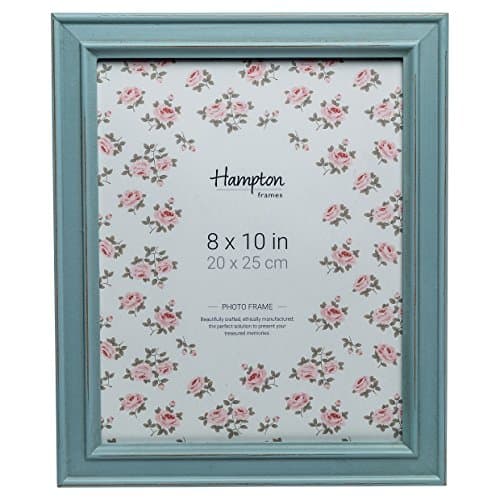 Image of Hampton Frames PALOMA Blue Shabby Chic 8x10 20x25cm Distressed Wood Photo Frame PAL301980B