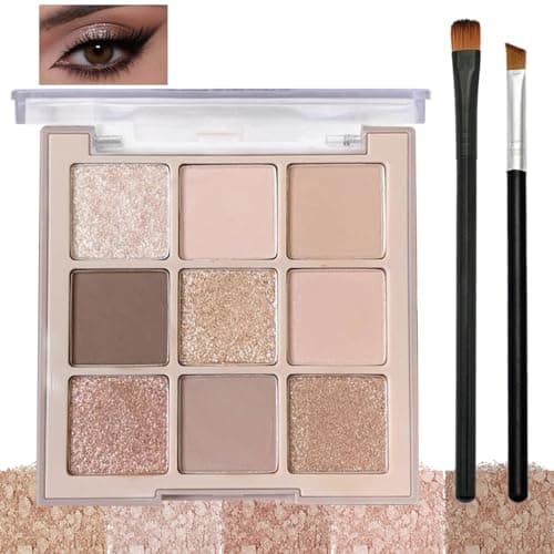 Image of Nude Eyeshadow Palette, 9-Color Taupe & Brown Eyeshadow, Smooth Long-Lasting, Highly Pigmented, Neutral Makeup Palette for Mature Skin