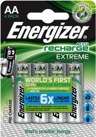 Image of Energizer® Extreme Nickel Metal Hydride Mignon AA HR6 1.2V 2300mAh Battery (Pack of 4)