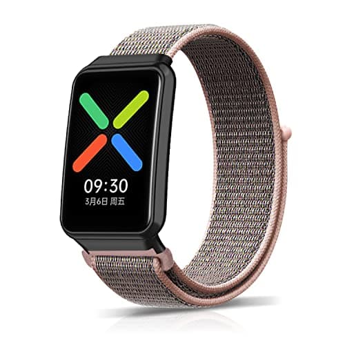 Image of ZoRoll Strap for OPPO Watch Free, Soft Sport Bracelet for Women Men, Nylon Replacement Band Compatible with Oppo Watch Free - Pink