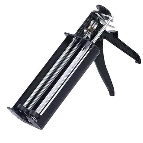 Image of Twin Cartridge Caulking Gun for Dual Components (1:1 Mix Ratio) Up to 450ml Manual Caulk Applicator Gun for Adhesives, Sealants, Epoxy,Black