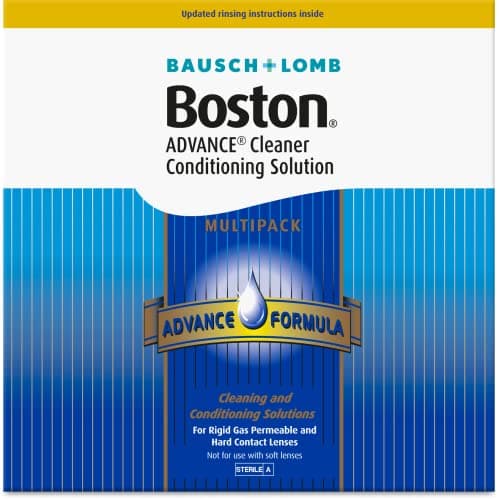 Image of Boston Advance Cleaner Conditioning Solutions Multipack - 3X 30ml Cleaner, 3X 120ml Conditioning Solution, Contact Lens Solution for Rigid Gas Permeable & Hard Contact Lenses, 1x Lens Case Included
