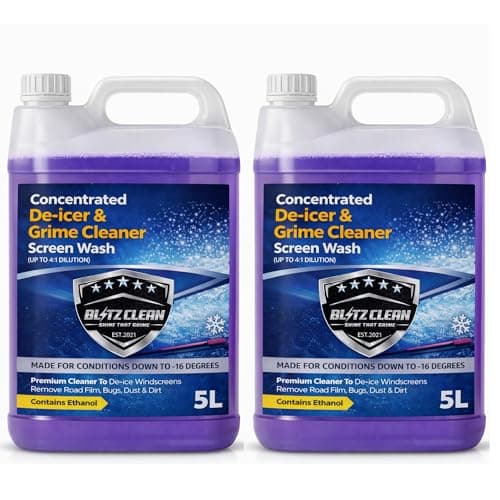 Image of 2 x 5L Concentrated Screen Wash –16°C | High Performance Powerful Ultra-Concentrated Wiper Fluid, De-Icer & Windscreen Cleaner | Streak-Free, Paint-Safe | All-Season Formula ((10 L) 2 x 5L)