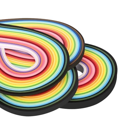 Image of YURROAD Quilling Paper Set, 4 Size Paper Quilling Strips with 3mm/5mm/7mm/10mm x 54cm Length, 720 Strips, 36 Colors, Quilling Set for Beginner Adults DIY Quilling Artworks Crafts Gifts (4 Packs)
