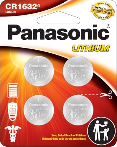 Image of Panasonic CR1632 3.0 Volt Long Lasting Lithium Coin Cell Batteries in Child Resistant, Standards Based Packaging, 4-Battery Pack