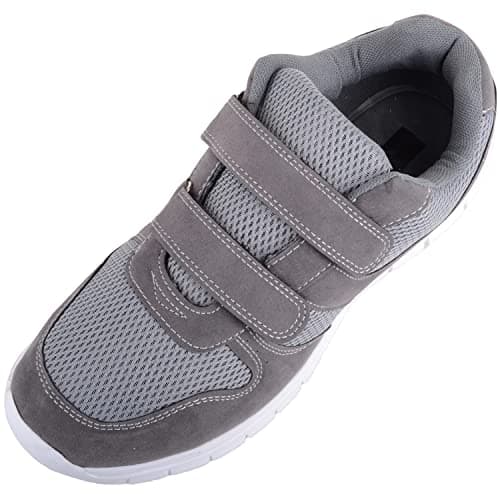 Image of Mens Touch and Close Wide Fit Active Wear Exercise Sports Trainers Sneakers - Grey - UK 8