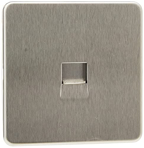 Image of Knightsbridge SF7300BC Screwless Telephone Master Socket - Brushed Chrome (1-Piece)