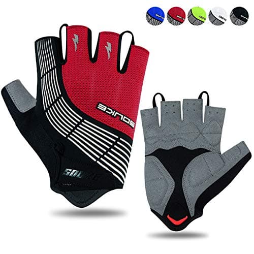 Image of Souke Sports Cycling Gloves Half Finger Bicycle Gloves,Breathable Outdoor Bike Gloves For Men Women Fingerless Motorcycle Gloves Mountain Road Riding Gloves Anti-Slip,RED XL