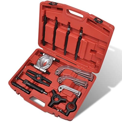Image of vidaXL Hydraulic Bearing Puller/Separator Set 25 pcs - Steel Gear Remover Tool for Maintenance - Including Beam, Pullers, Rods & 10 Tonne Ram