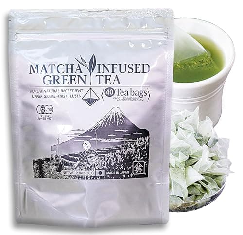 Image of YAMAEI, Matcha Infused Green Tea Bags, 40 packs/80 g, Biodegradable Filter, Japanese Teabags