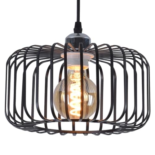 Image of Black Ceiling Light Shade, Metal Light Shade, Modern Designer Pendant Lamp Shade Black lampshades for Ceiling Lights, Bedside Lamps, Bedroom, Living Room, Kitchen, Hallway, Office