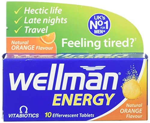 Image of Wellman Energy Orange - 10 Dissolving, Multivitamins Effervescent Tablets for Man, Natural Orange Flavour
