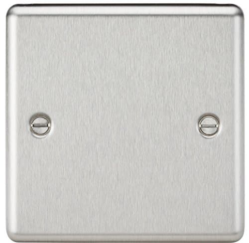 Image of Knightsbridge CL85BC 1G Rounded Edge Brushed Chrome Blanking Plate, Silver