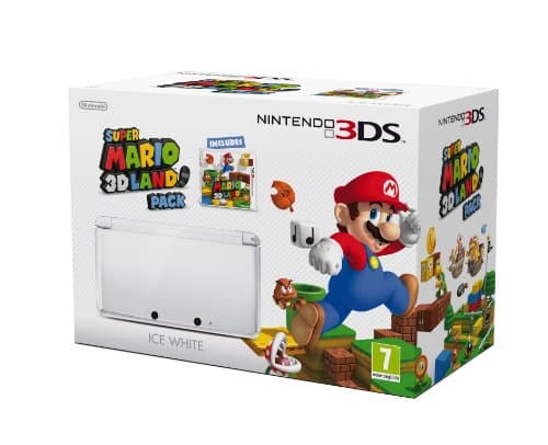 Image of Nintendo Handheld Console 3DS - Ice White Bundle with Super Mario 3D Land