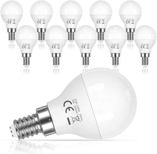 Image of UYHGO E14 LED Light Bulb Cool White, 3W (25 Watts Equivalent), Small Edison Screw, Non-Dimmable, Golf Ball, Pack of 10