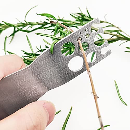 Image of Stainless Steel Herb Strippers, 11 Holes, Kitchen Leaf Stripping Tool for Removing Stems from Herbs & Kale