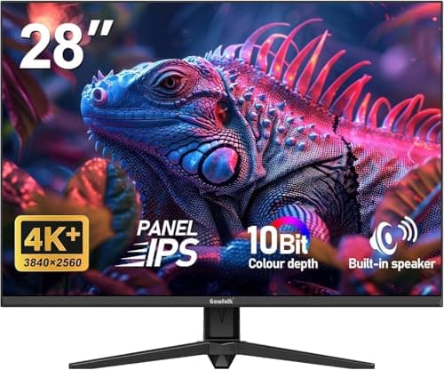 Image of Gawfolk 28 inch 4K PC Monitor with Speakers, UHD 3840 x 2560p 60HZ IPS Computer Monitors VA Screen for Home Office & Gaming, 3:2, Built-in Speakers, Support HDMI 2.0, DP 1.4 (black)