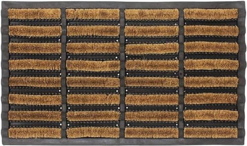 Image of 4All Door Mat 45x75cm – Heavy Duty Coir Door Mats Outdoor with Non-Slip Rubber Back – Durable Super Absorbent Machine Washable Outdoor Mat for Mud, Rain, and Dirt Control (Pack of 1)